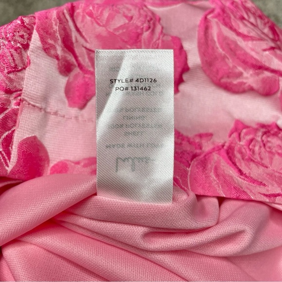 Lulus Flowery Fete Pink Floral Jacquard One Shoulder Mini Dress Large L Party - Picture 7 of 11